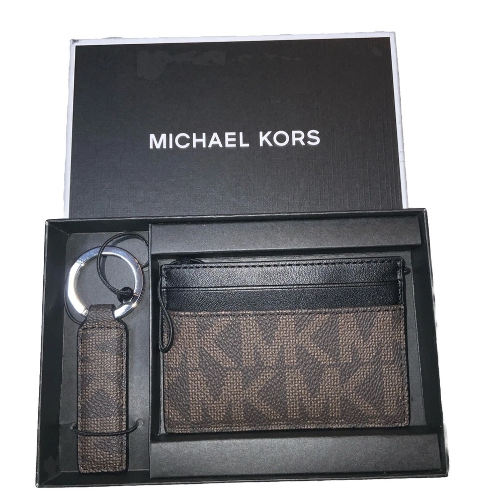 Michael Kors Brown and Black Card Holder Set
